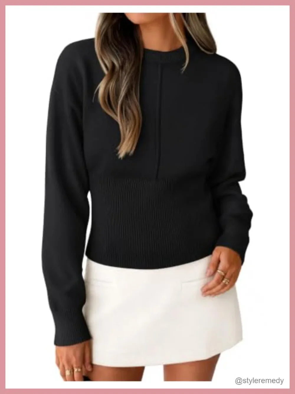 ZESICA Women's Long Sleeve Crewneck Cinched Waist Pullover Knit Sweaters |
